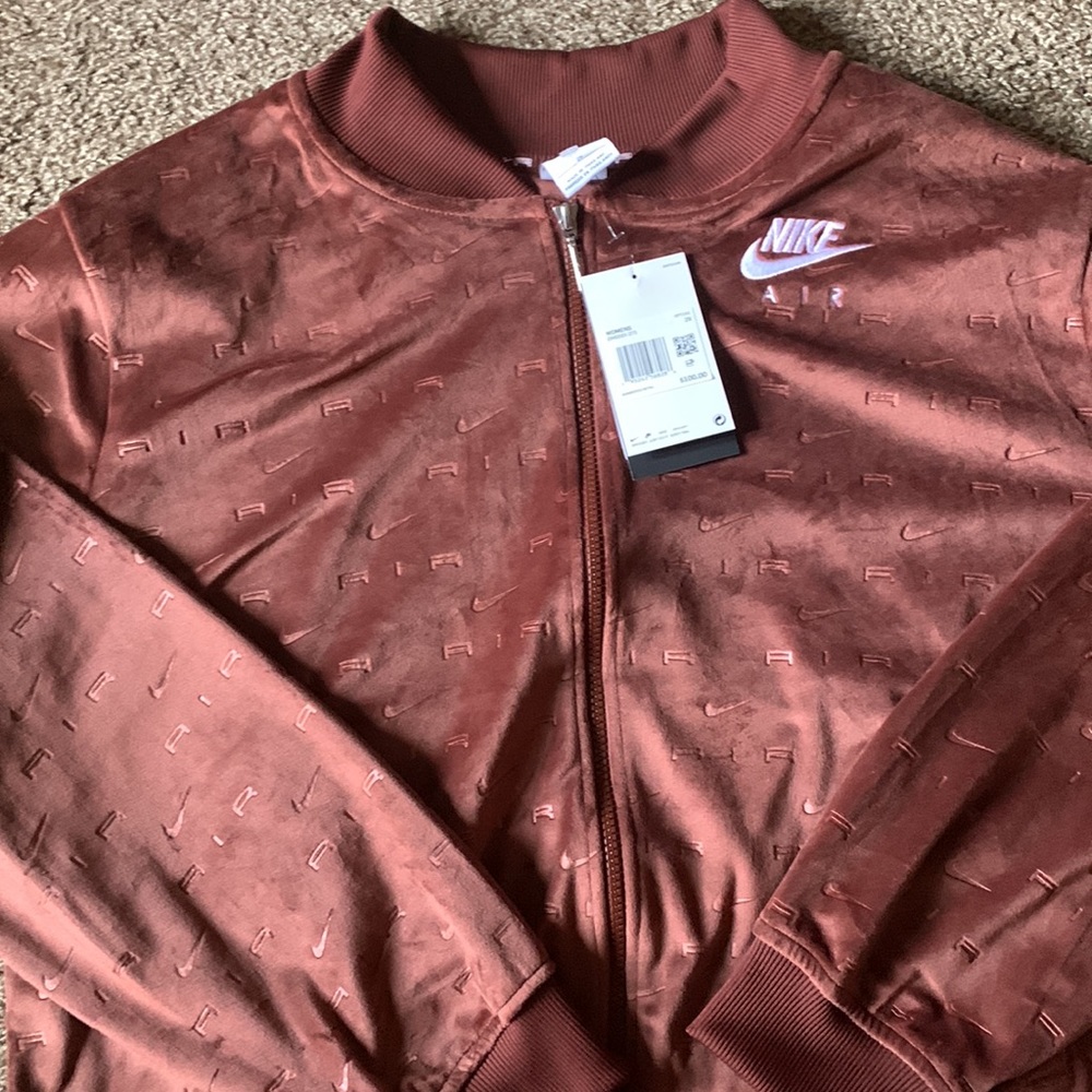 Nike Women's Copper Rust Satin-Look Bomber Jacket